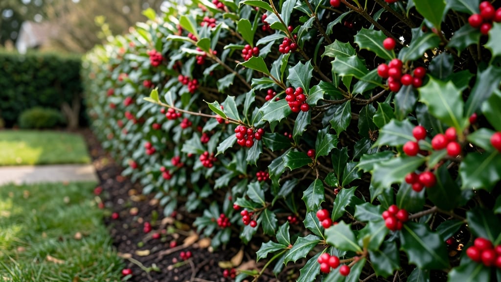 Privacy Hedges With Holly Bushes