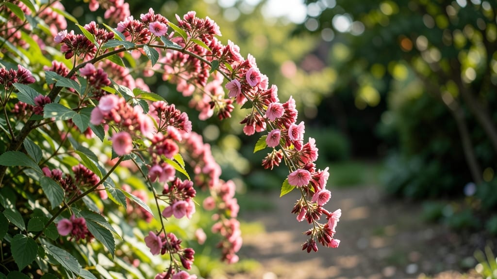 Spirea Japanese with Pink and Red Flowers