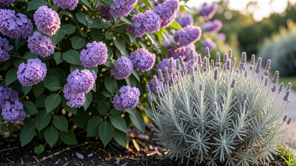 Dwarf Lavender Near Lilac Roots