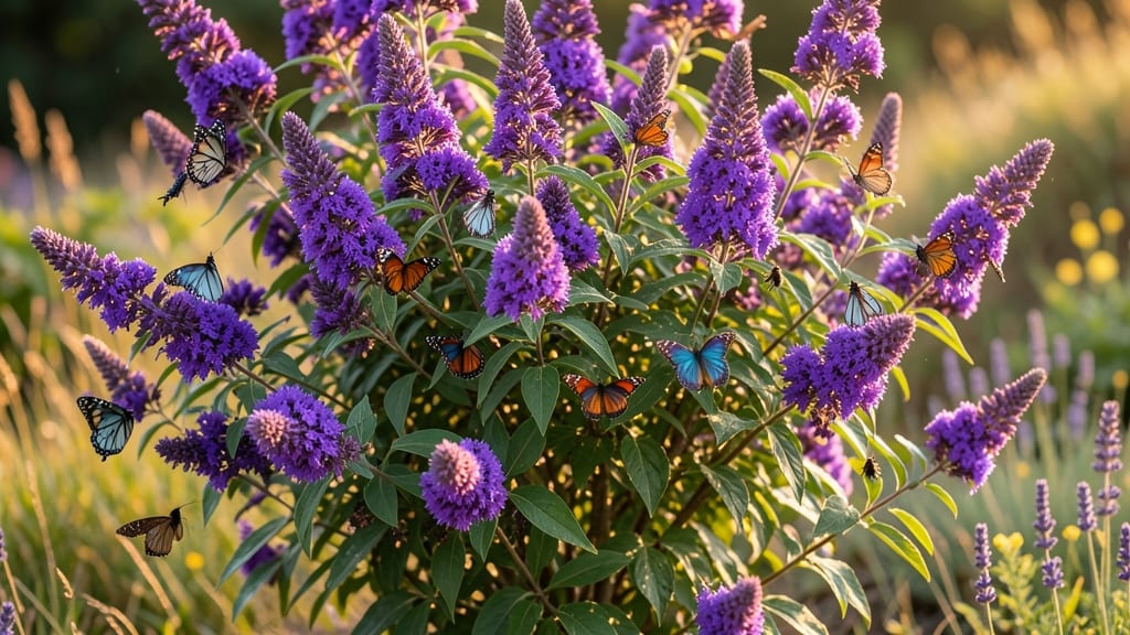 Butterfly Bush with Fragrant Purple Clusters