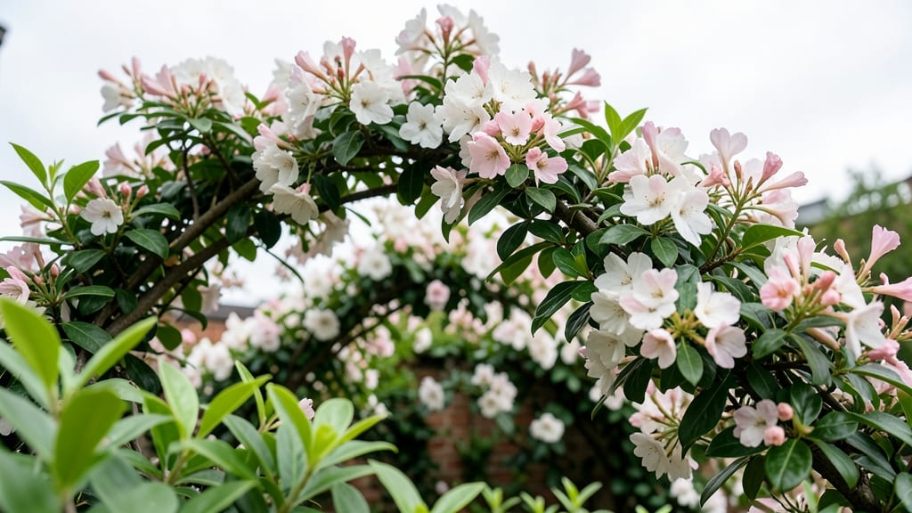 Abelia Grandiflora with White and Pink Flowers