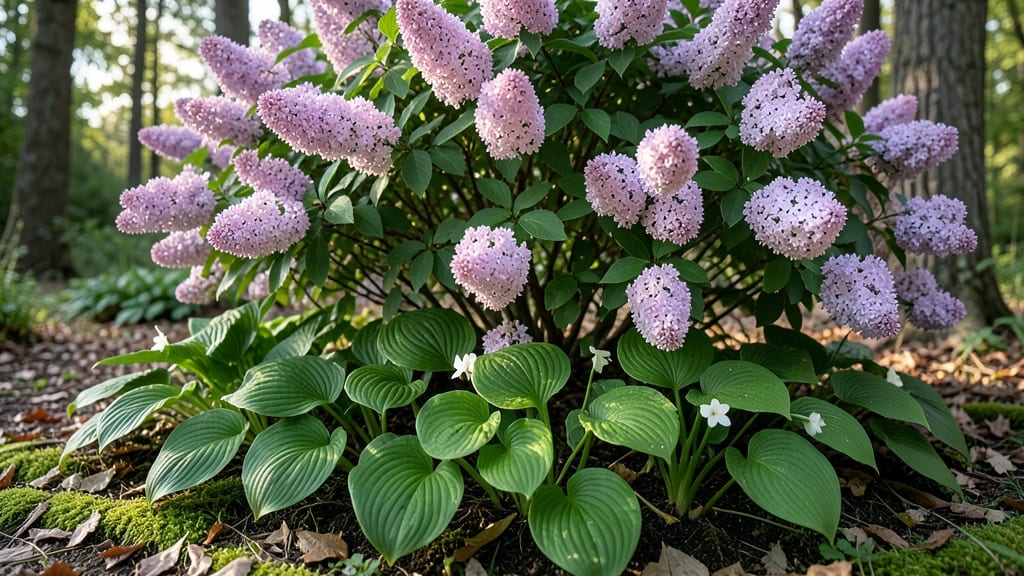 Hostas at Lilac's Base