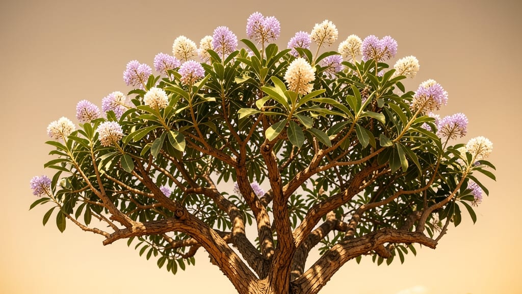 Crapemyrtle with Lavender and White Flowers