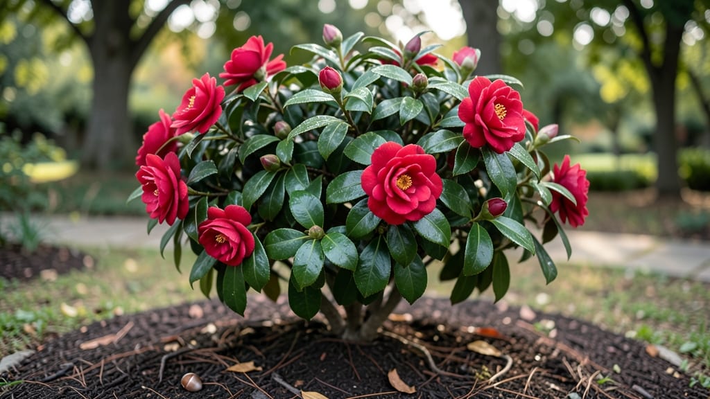Yuletide Camellia Bush Pruning: Winter-Bloom Revival Through Strategic Cuts
