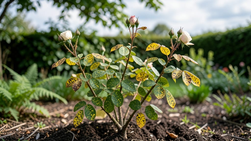 Rose Bush Yellow Spotted Leaves: Fungal Blight Identification and Cure