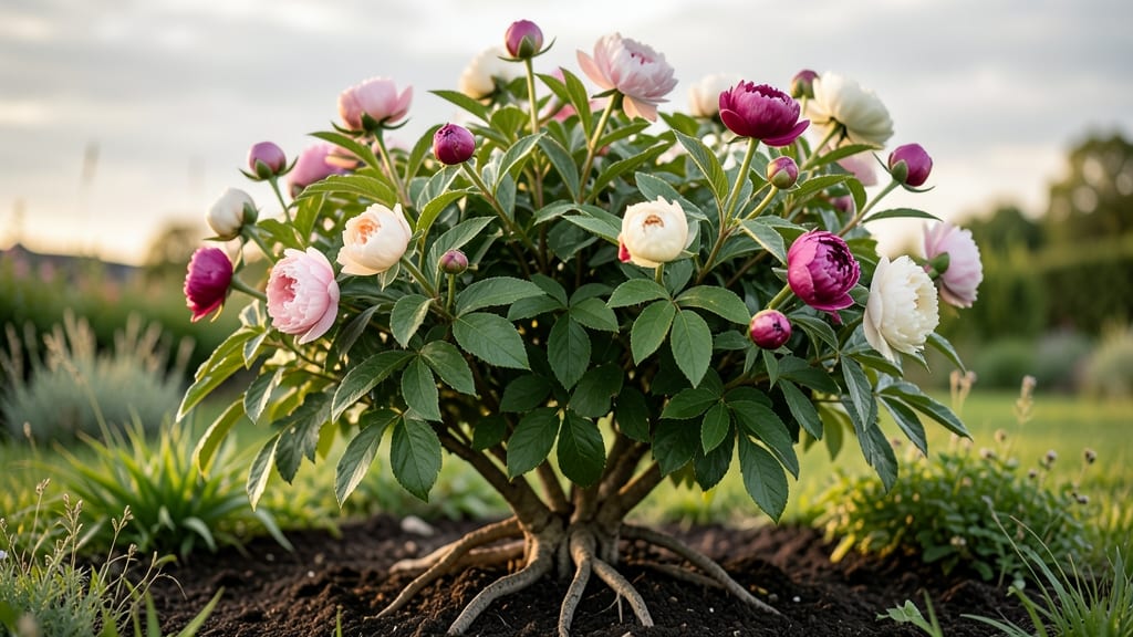 Peony Bush Buds Transplanting: Spring Revival With Root-Bare Success